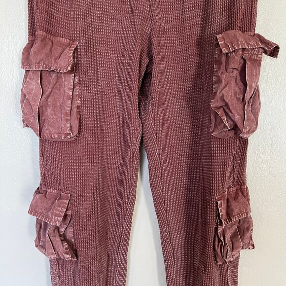Hard Tail Forever Pants Women Size XL Pink Cargo Joggers Waffle Grunge Gorpcore - Picture 4 of 12